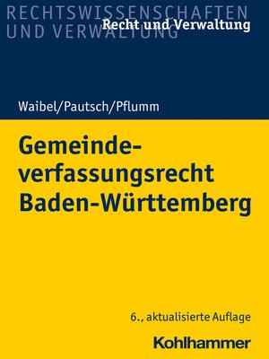 cover image of Gemeindeverfassungsrecht Baden-Württemberg